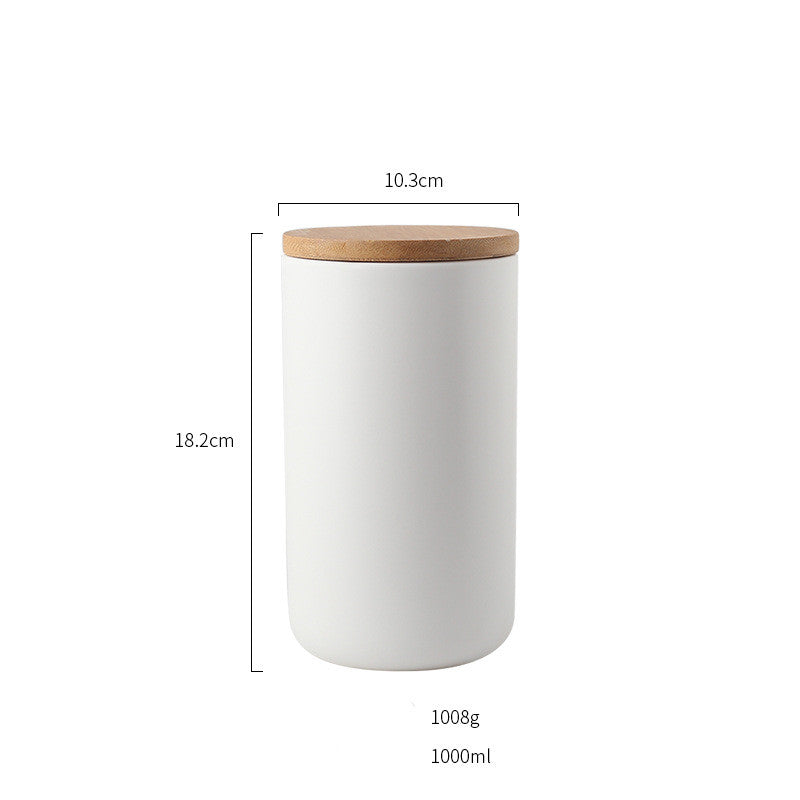 Modern Kitchen Canister with Air Tight Wood Lid