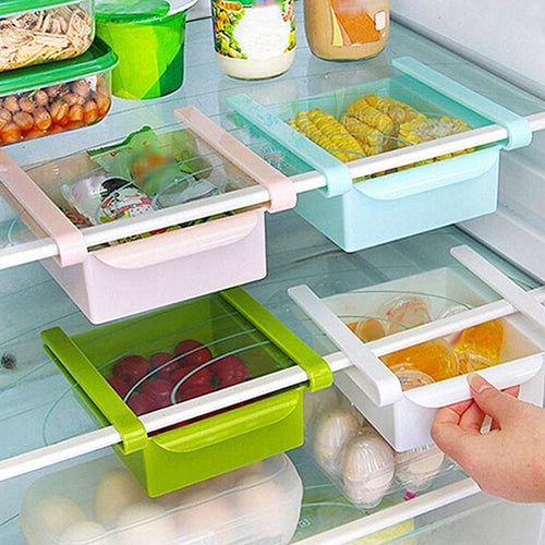 Hanging Plastic Refrigerator Shelf Storage Rack