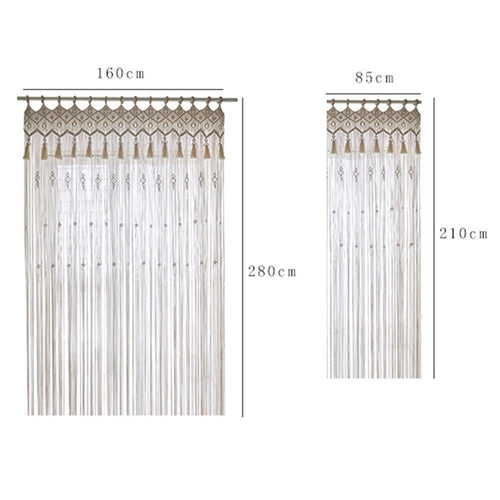 Bohemian Hand-Woven Macrame Tapestry Curtain