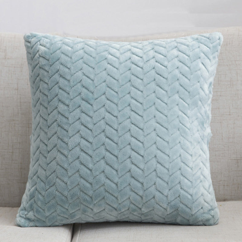 Modern Solid Flannel Sofa Cushion Case