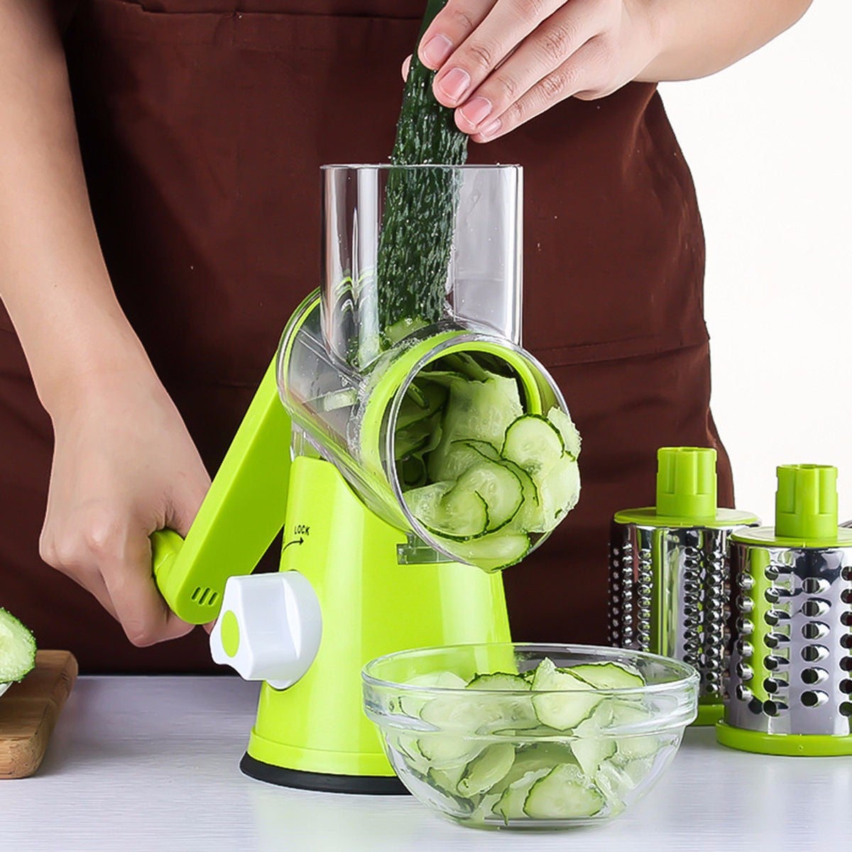 Round Mandoline Slicer: Potato Julienne & Vegetable Cutter