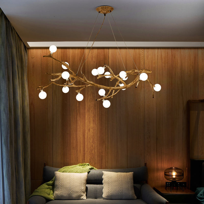 Zen Japanese Wabi-Sabi Tree Branch Chandelier