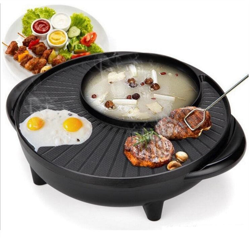 Indoor Non-Stick Electric BBQ Grill Cooking Pot