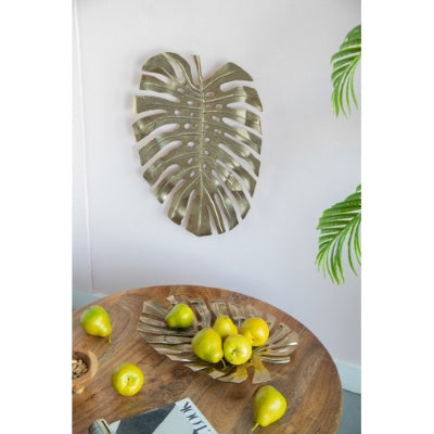 Modern Gold Metal Tropical Leaf Wall Art