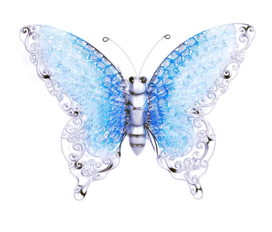 Butterfly Wall Decor with Blue Wing Scales