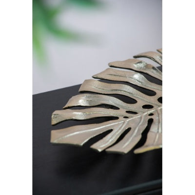 Modern Gold Metal Tropical Leaf Wall Art